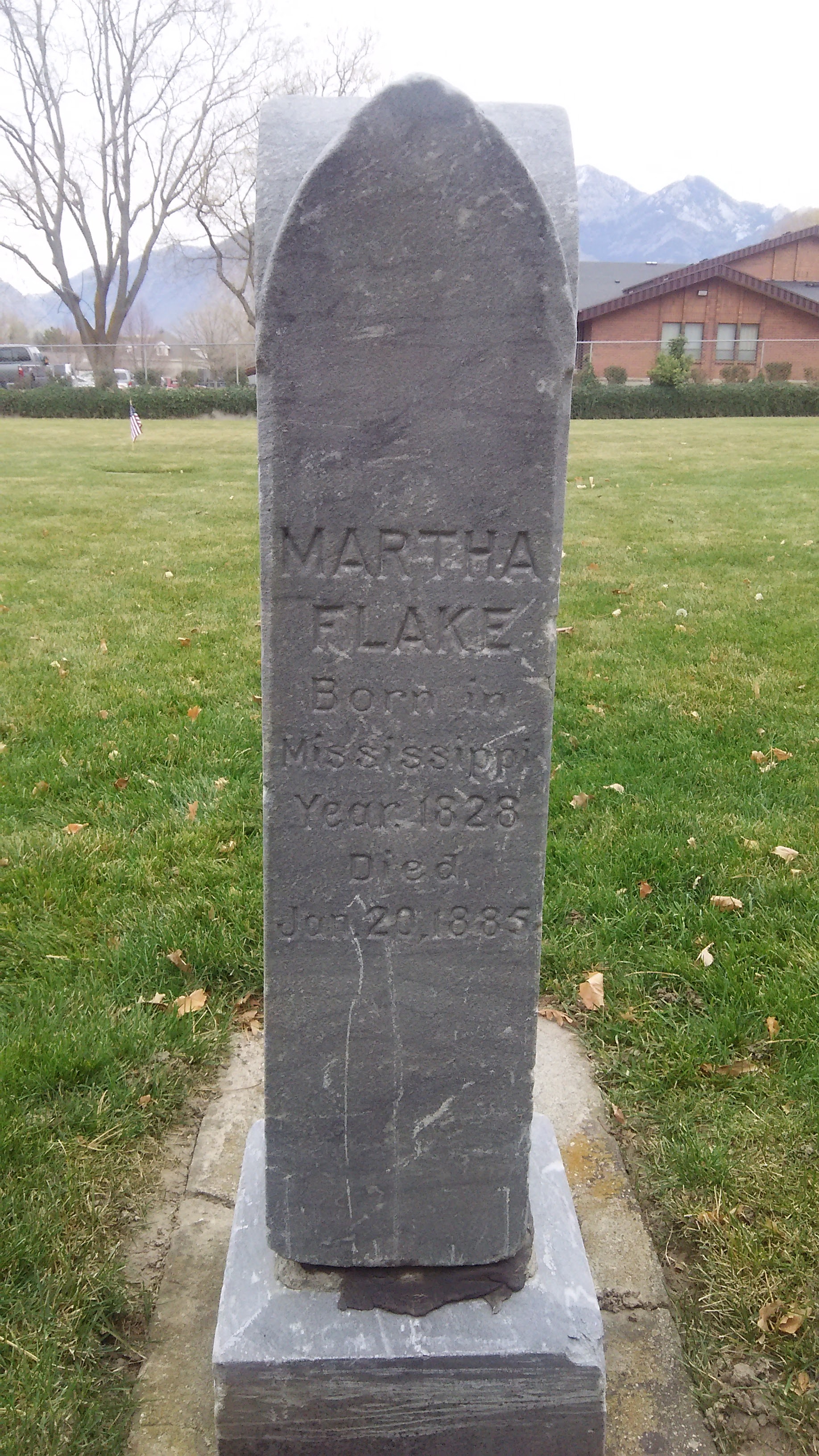 Martha Ann Morris Flake Gravestone